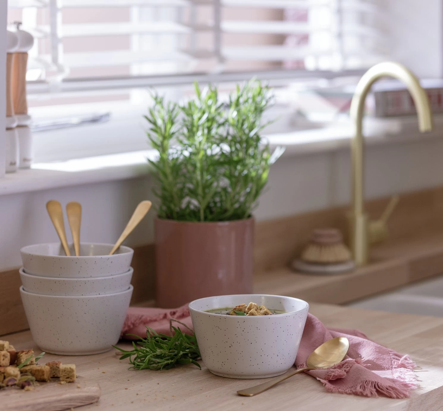 Habitat Addison Set Of 4 Stoneware Cereal Bowl - White - Image 2