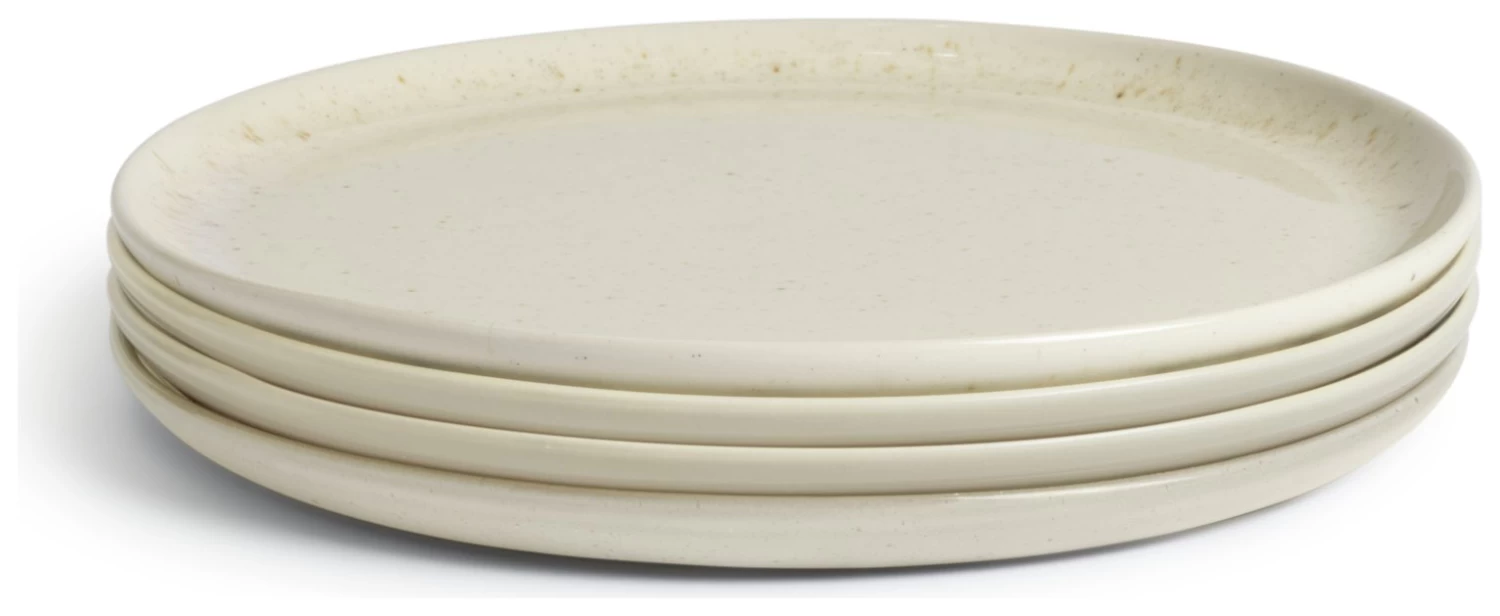 Habitat Evora 4 Piece Stoneware Side Plates - Natural