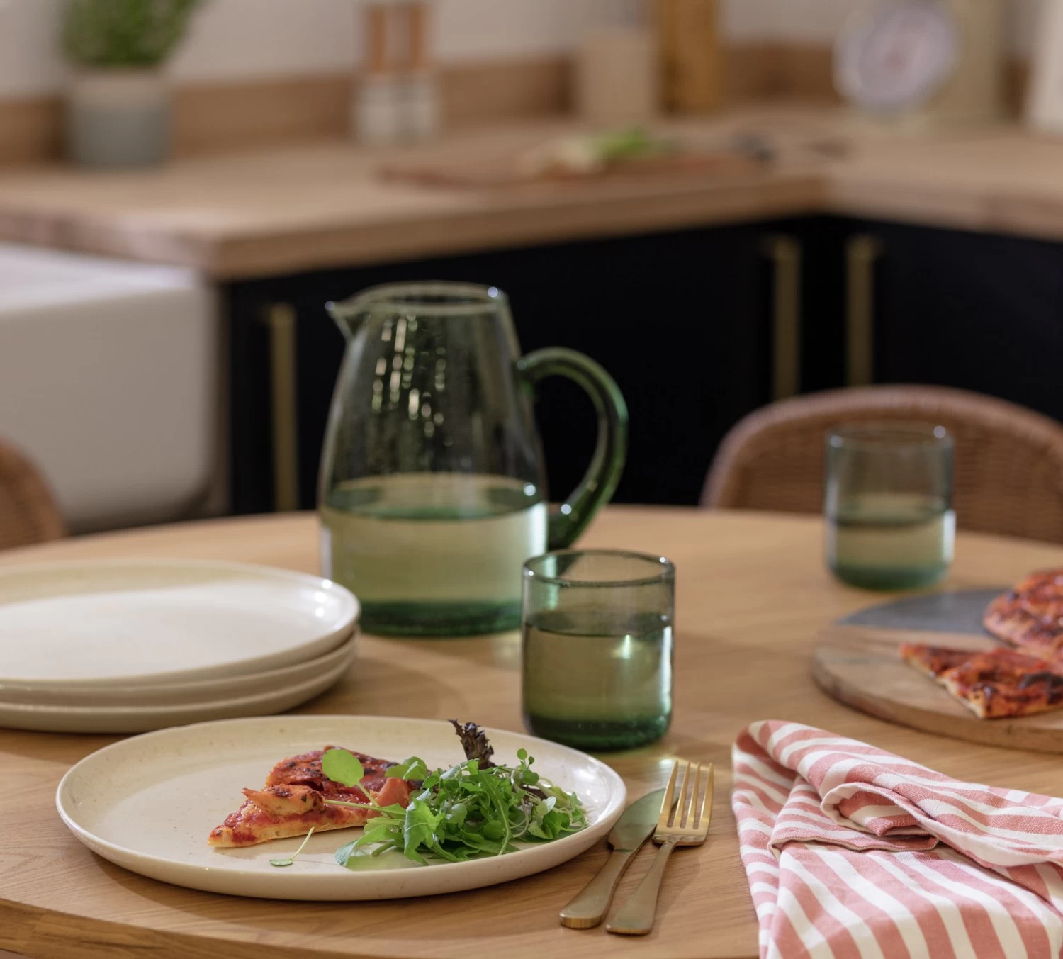 Habitat Evora 4 Piece Stoneware Side Plates - Natural - Image 2