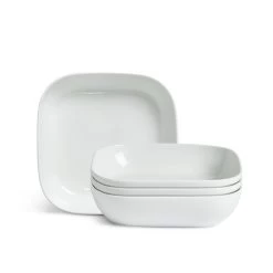 Habitat Riko Square 4 Piece Pasta Bowls - White