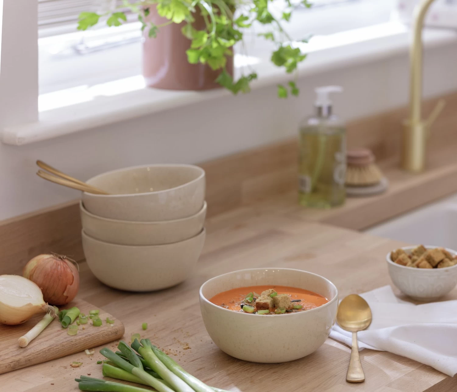 Habitat Evora 4 Piece Cereal Bowl - Natural - Image 2