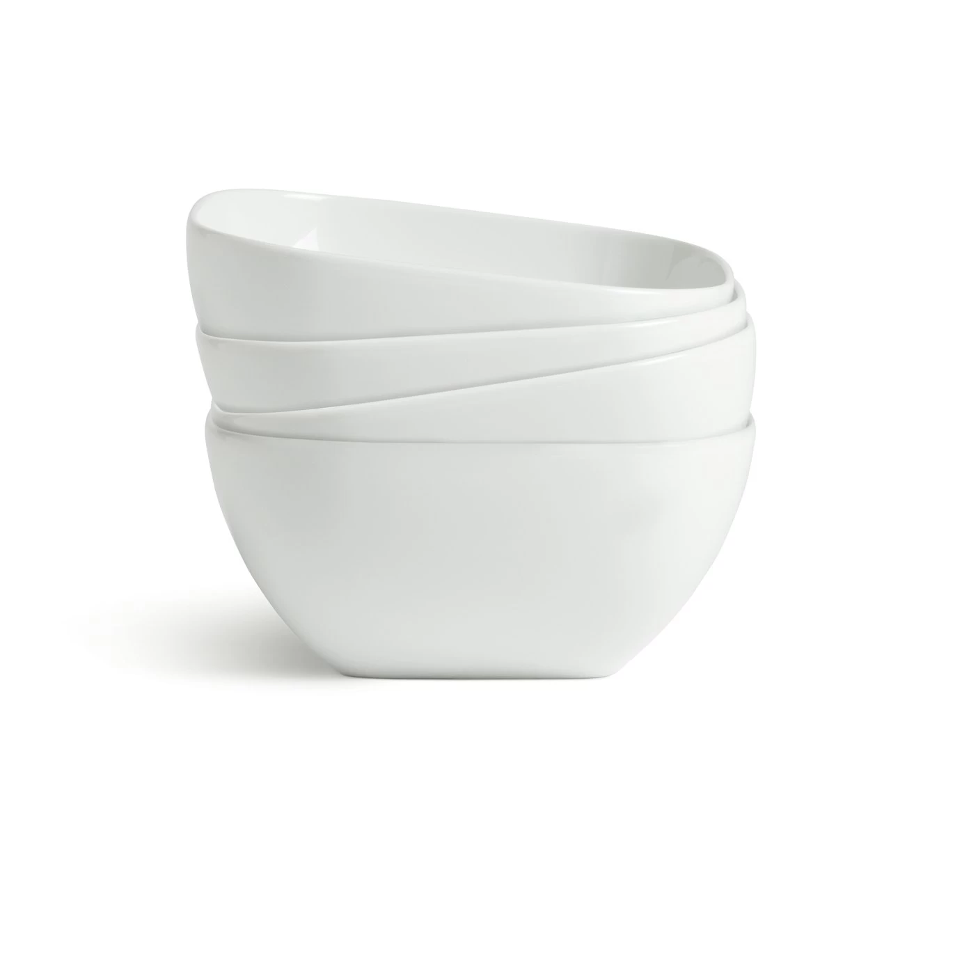 Habitat Riko Square 4 Piece Cereal Bowls - White - Image 4