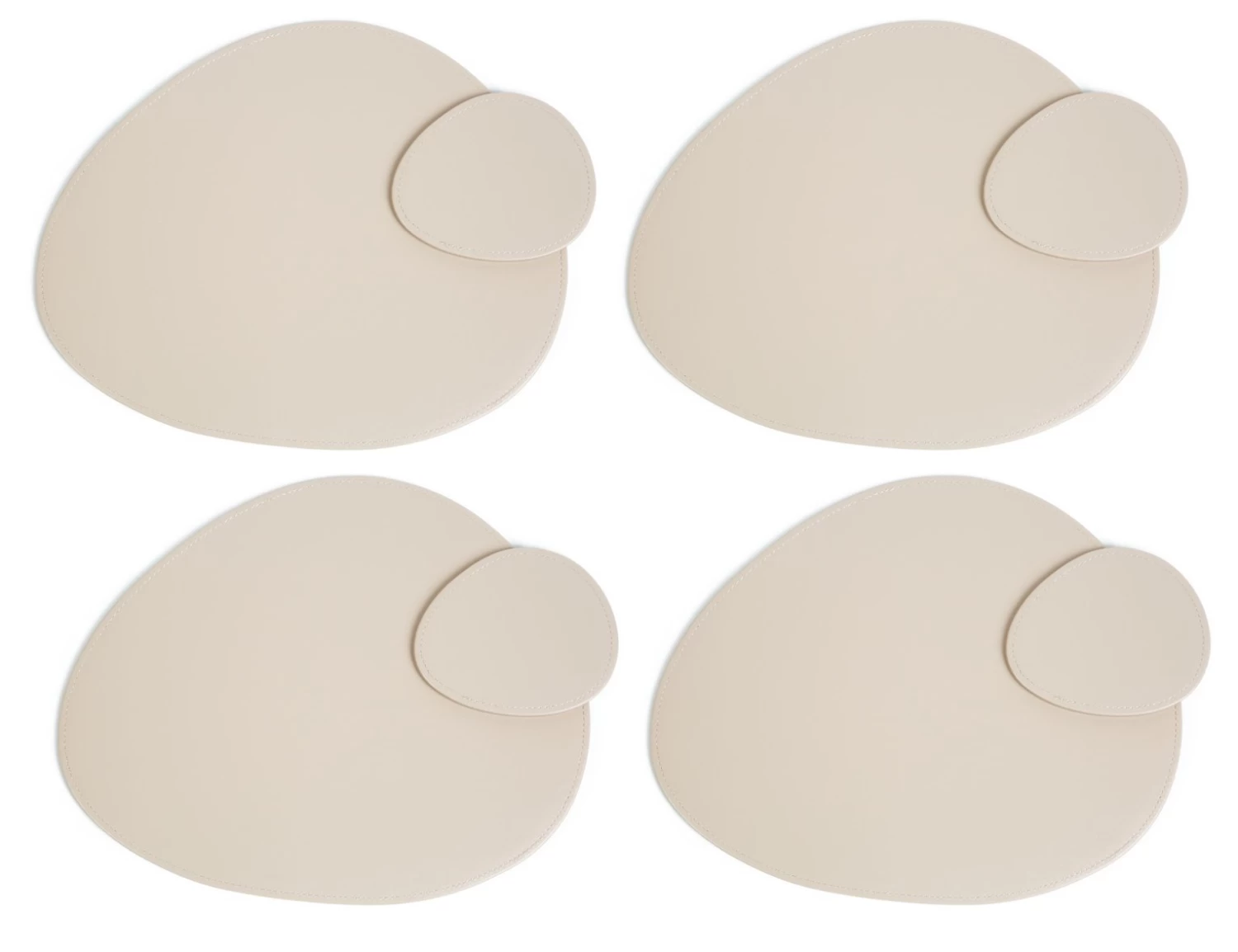 Habitat Set Of 4 Faux Leather Pebble Placemats And Coasters